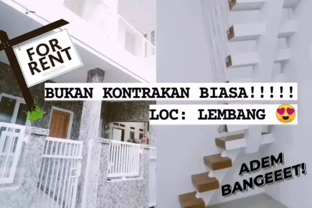 DIKONTRAKAN RUMAH AESTHETIC 3 LT ADA BALKON & ROOFTOP DI PUSAT LEMBANG