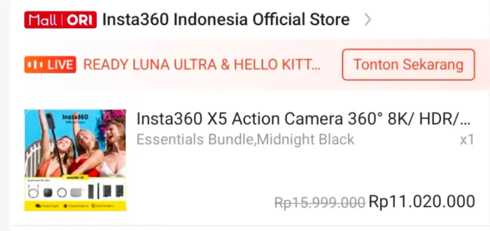 Insta360 X5 Essential bundle ga jadi pake