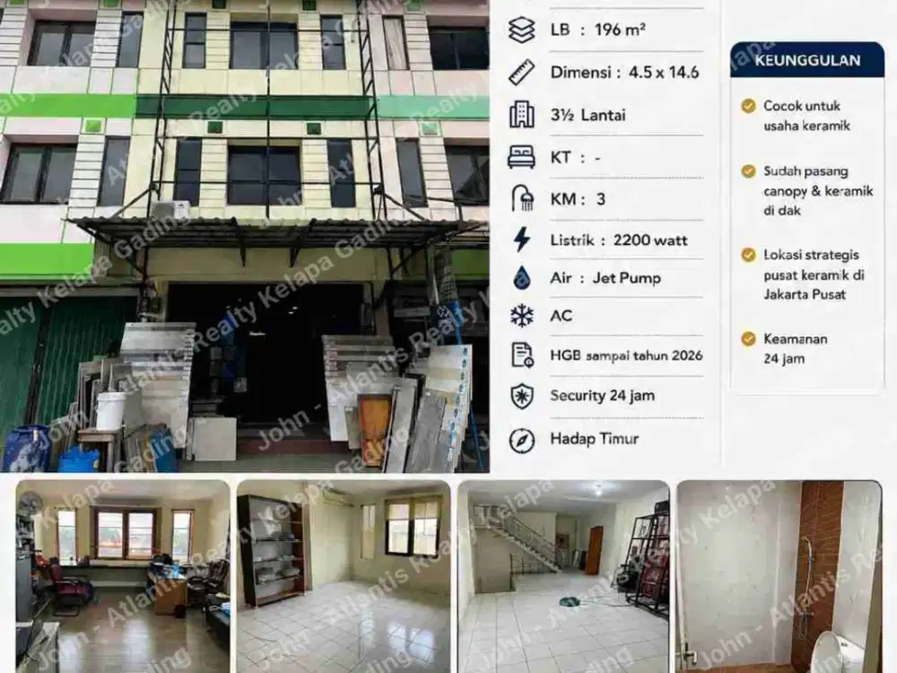 Dijual Ruko Rawasari Mas