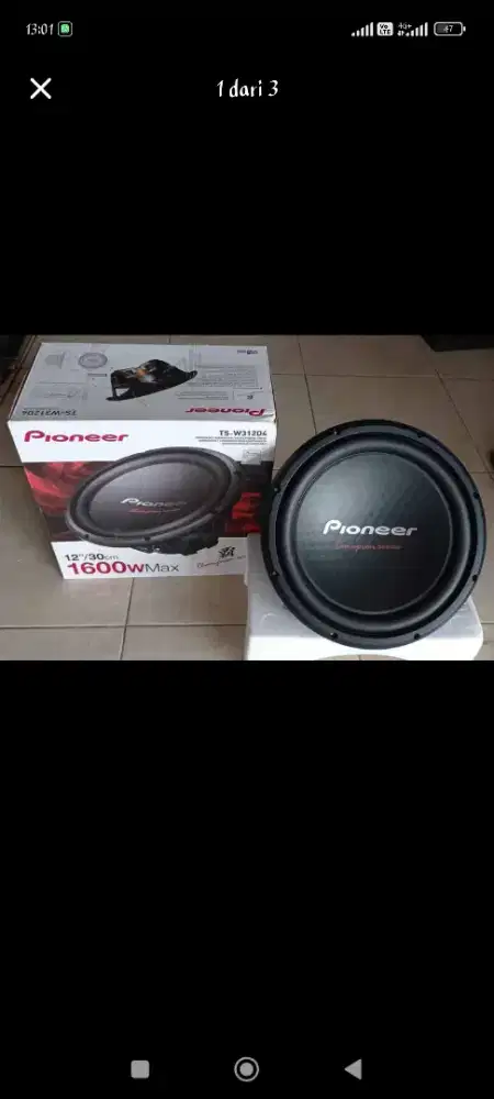 Subwoofer 12in merk Pioneer type TS-W312D4, 1600watt, di dps