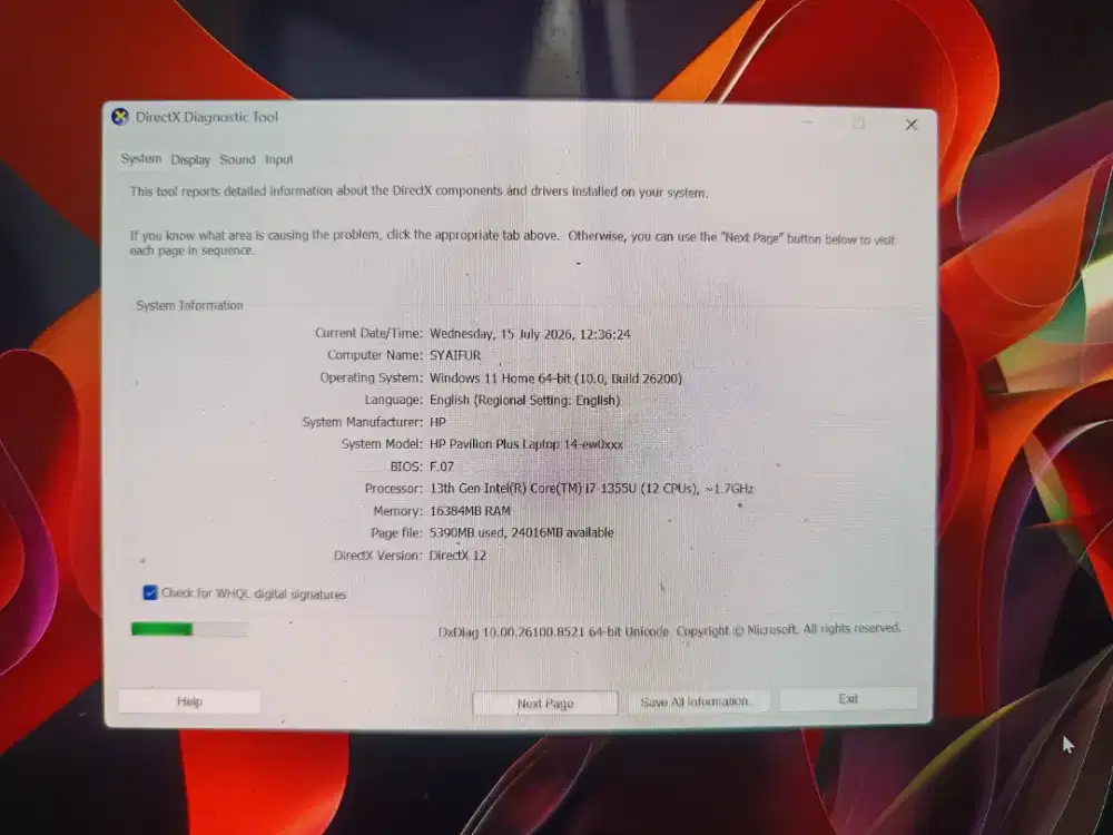 Laptop ram 16 GB