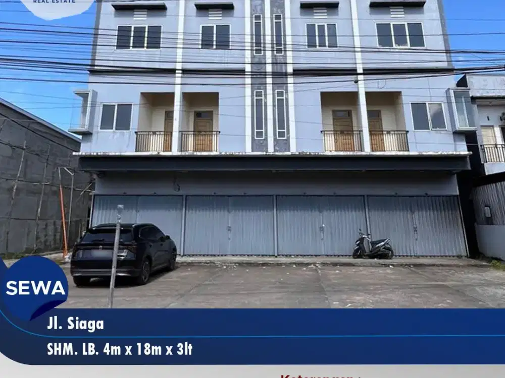Ruko 3 Lantai Kawasan Ramai Rumah Penduduk Cocok Tinggal dan Usaha dekat Gaia Mall di Siaga