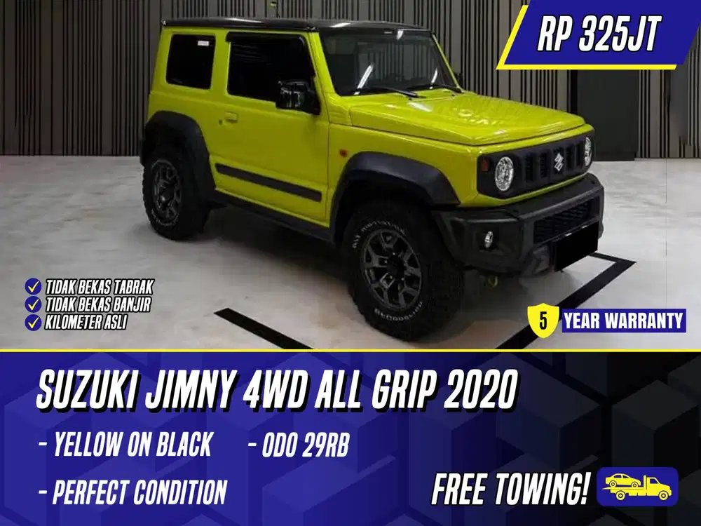 Suzuki Jimny 4WD All Grip 2020 NIK 2019 3 Door Yellow on Black Kuning