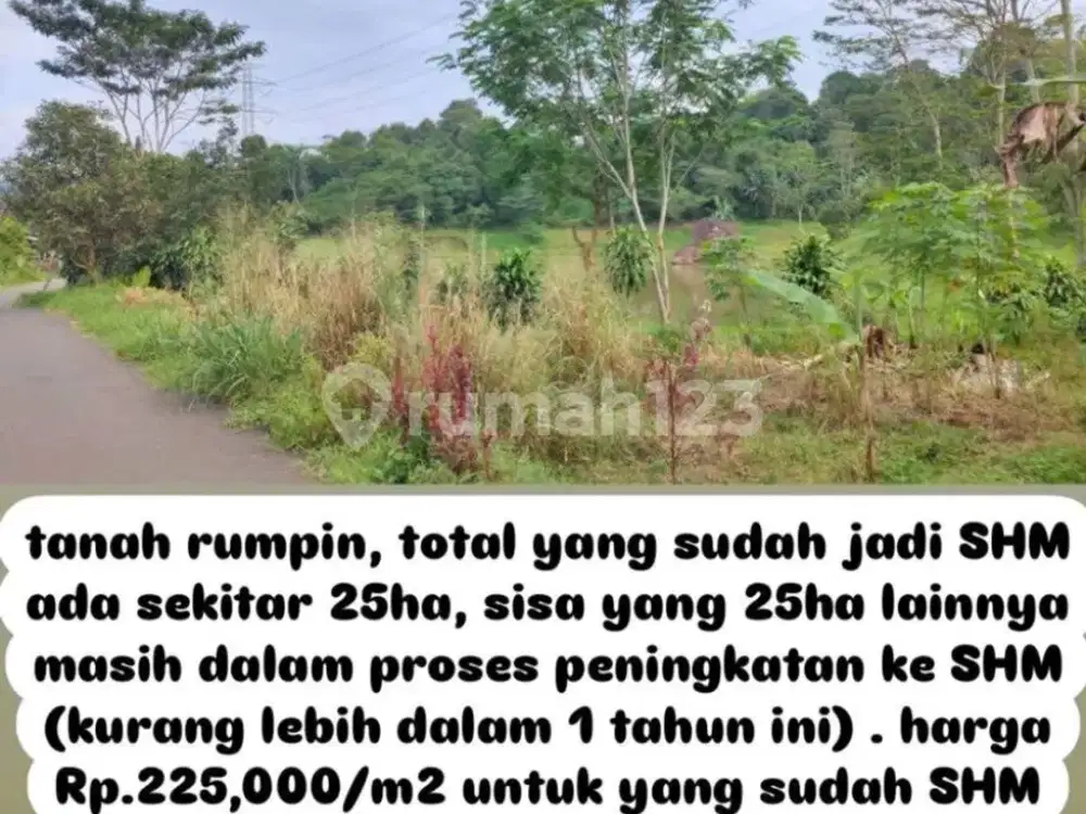 Tanah Rumpin Bogor 25ha Shm