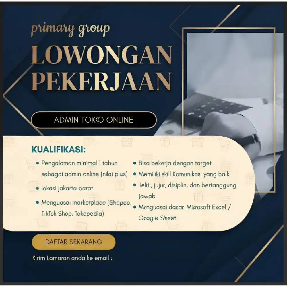 Dibutuhkan Segera Admin Olshop