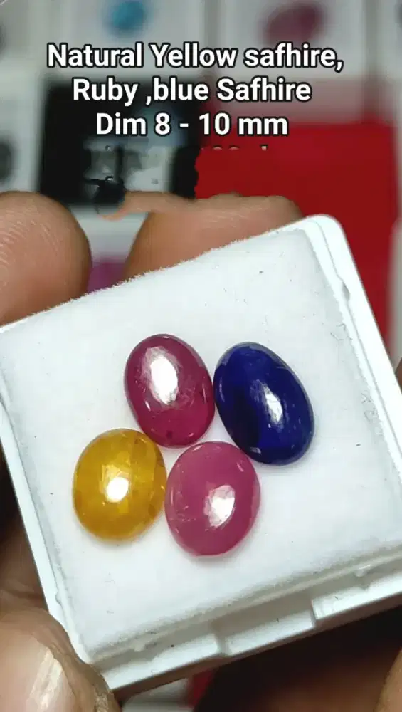 Natural ruby, yellow safir, blue safir tanza