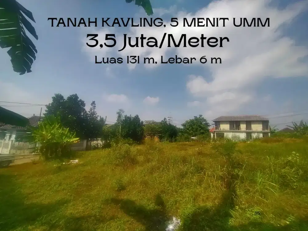 SHM 5 Menit Kampus ITN Malang Cocok Dibangun Kost Lebar Jalan 6 Meter