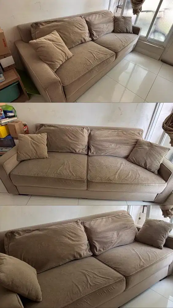 Sofa Retro 3 Seater 180 cm - Kondisi Bagus, Siap Pakai. MURAH
