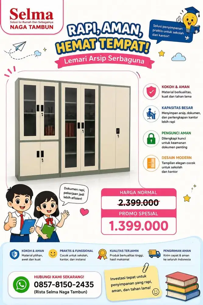promo banting harga lemari arsip bahan metal