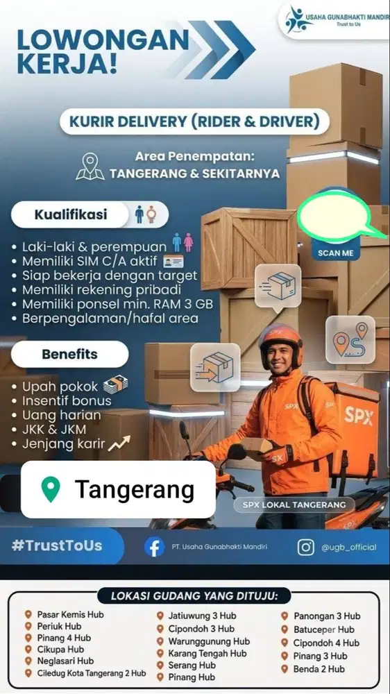 LOWONGAN KURIR MITRA SPX AREA SEPATAN