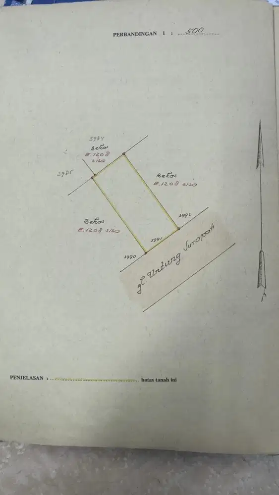 di Jual Tanah di JL Untung Suropati Kalipancur