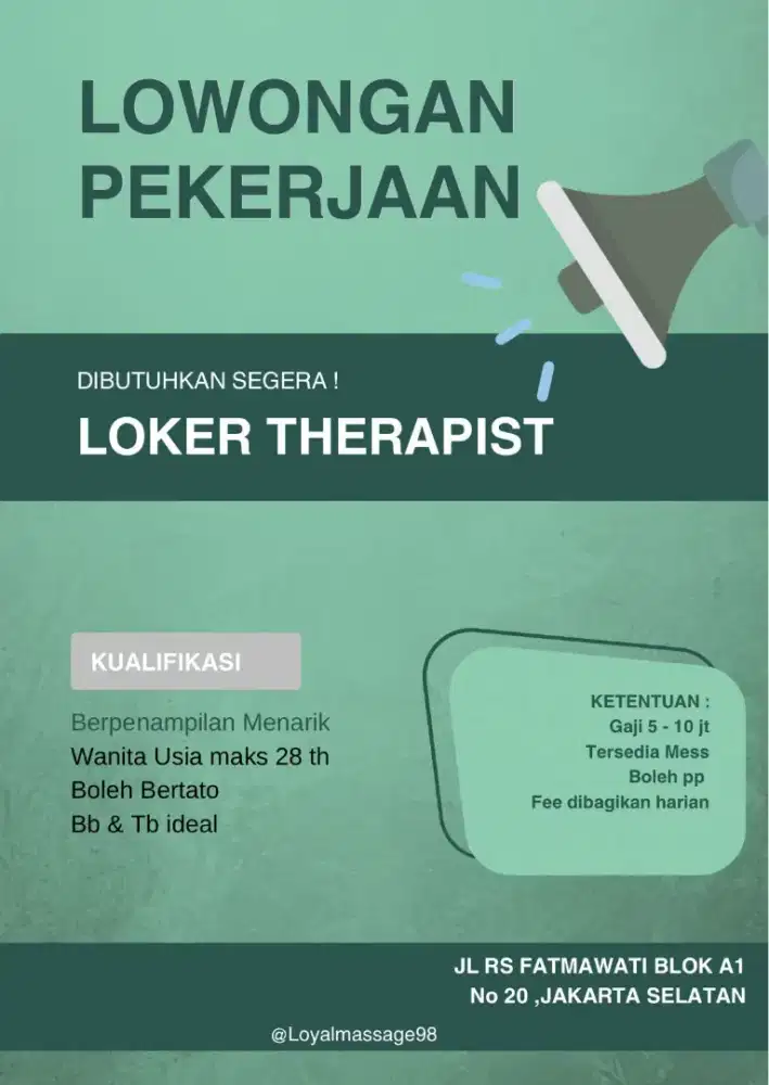 Lowongan kerja therapist
