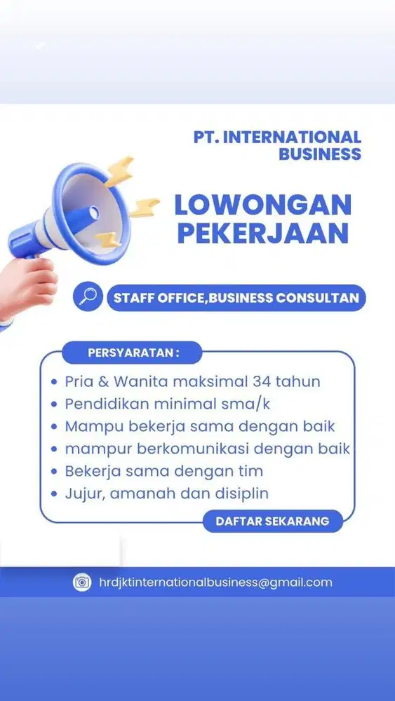 WE'RE HIRING DIBUTUHKAN SEGERA