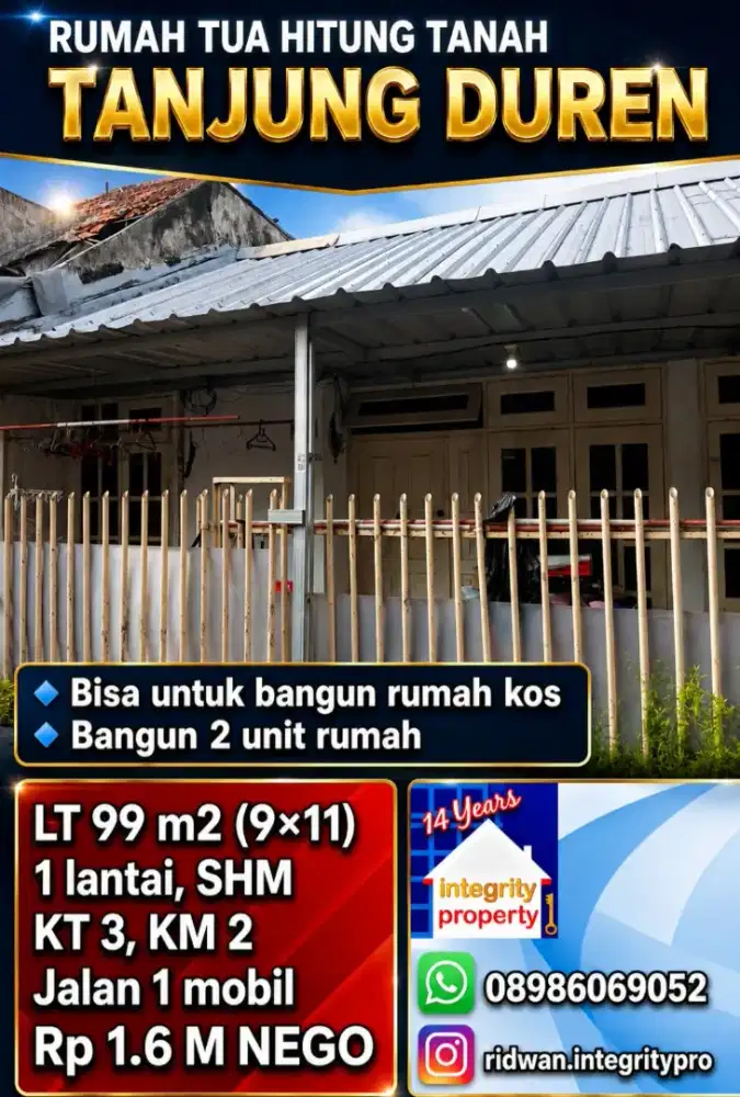 IP3099:  Rumah Tua Hitung Tanah Tanjung duren