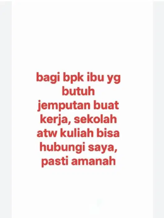 Bagi butuh anter jemput daerah bsd Dan sekitarnya