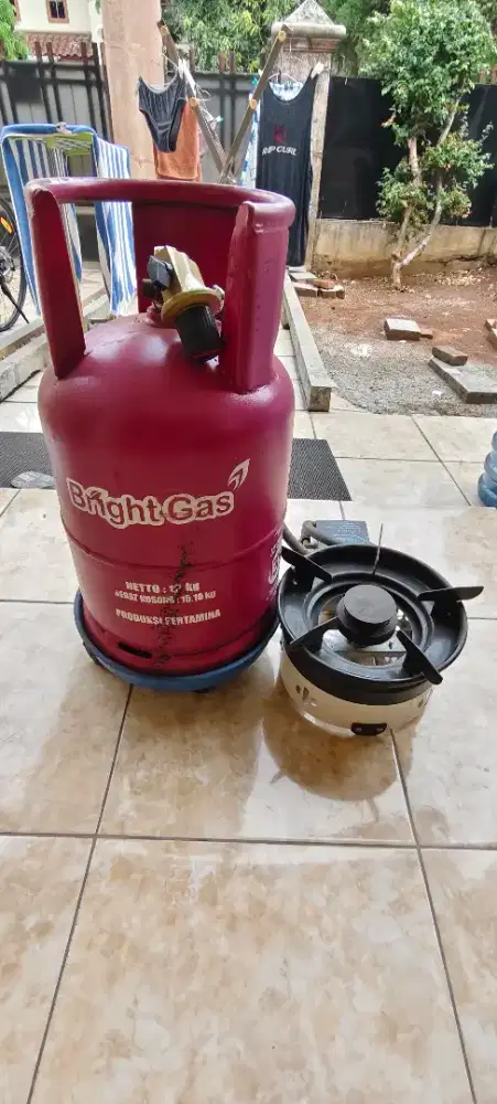Jual Kompor satu tungku quantum + tabung gas 12 Kg