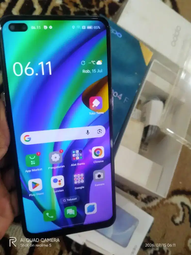 Oppo Reno 4F (8+5/128) fulset normal semua cuman FP off.mulus,pas