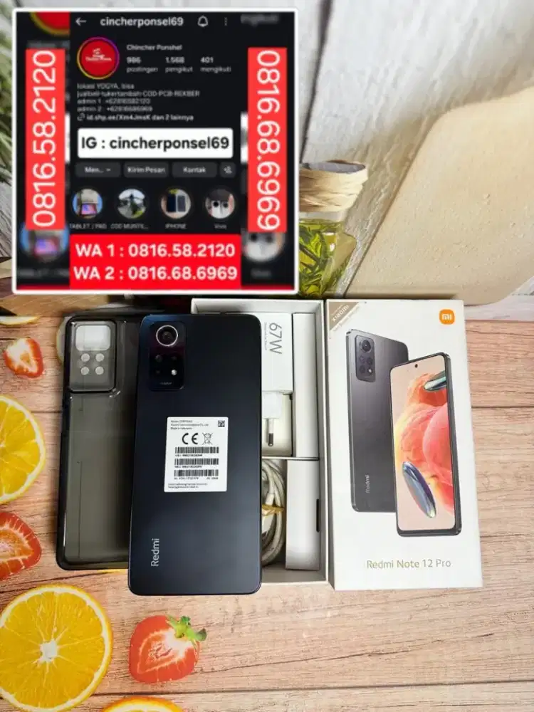 Jual hp REDMI NOTE 12 PRO 8/256 likenew ISTIMEWA