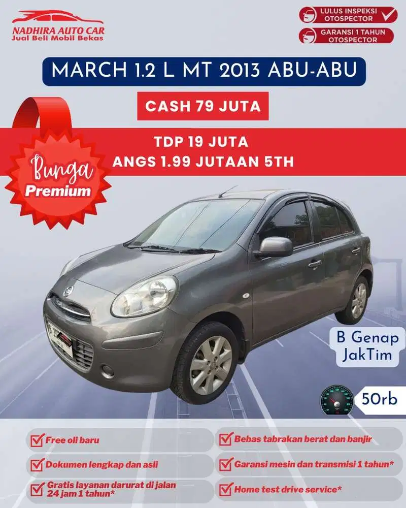 Angsuran 1 Jutaan March 1.2 L MT 2013 Abu