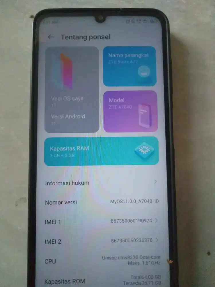 ZTE Blade a72 normal