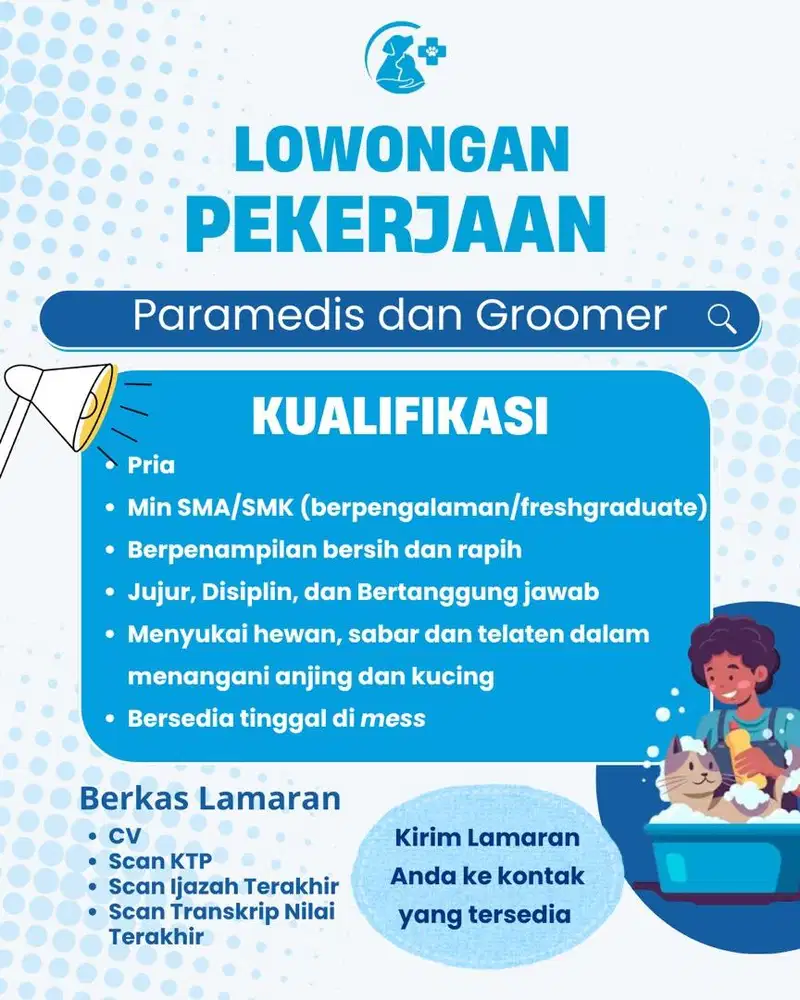 Lowongan kerja groomer dan paramedis