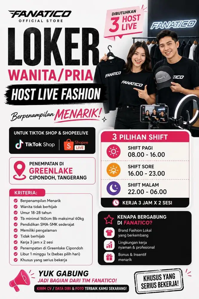 LOKER HOST LIVE PRIA DAN WANITA