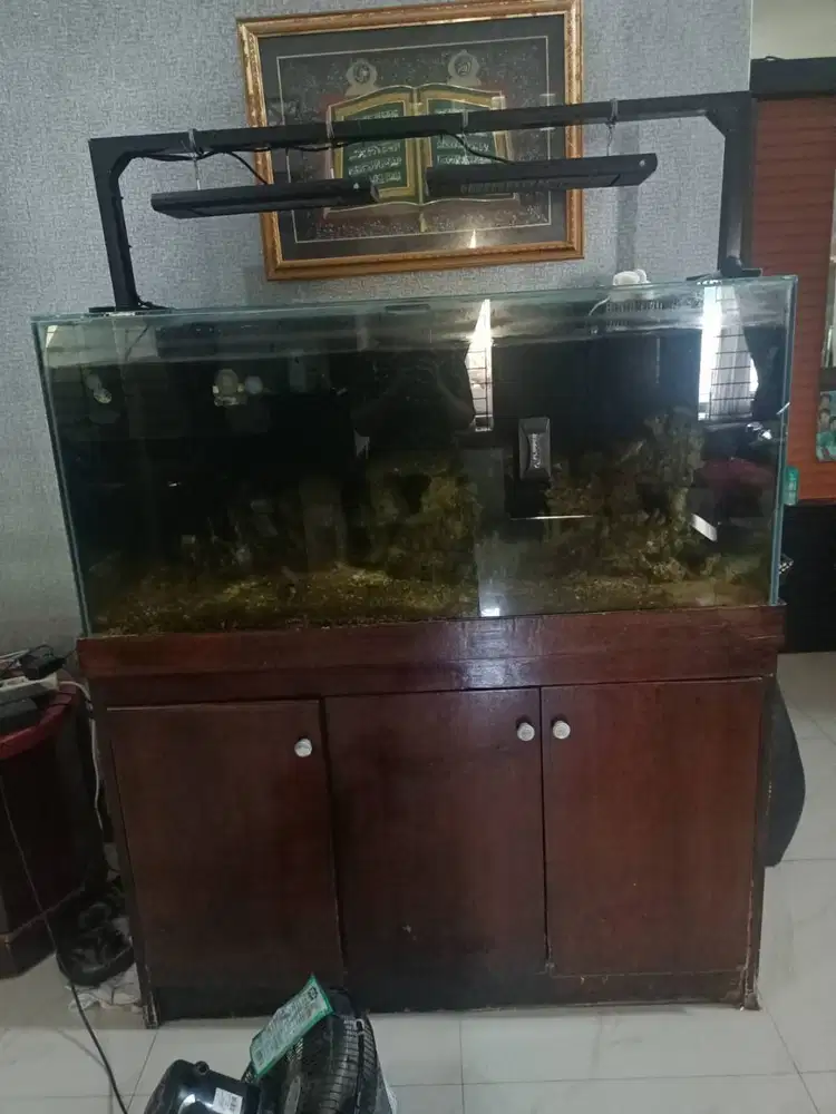 DIJUAL - Satu Set Akuarium 120 x 60 x 53 cm + Kabinet