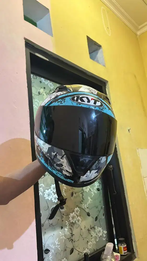 Helm KYT R-10 Full Face Motif Cyan Blue