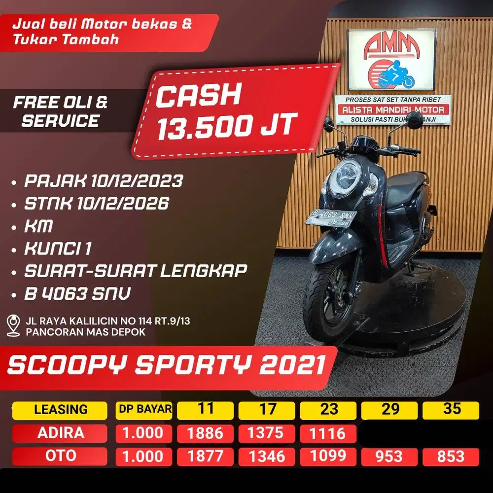 SCOOPY SPORTY 2021 DP 1 JUTA SPAYLATER KREDIVO CC CASH / KREDIT ALISTA