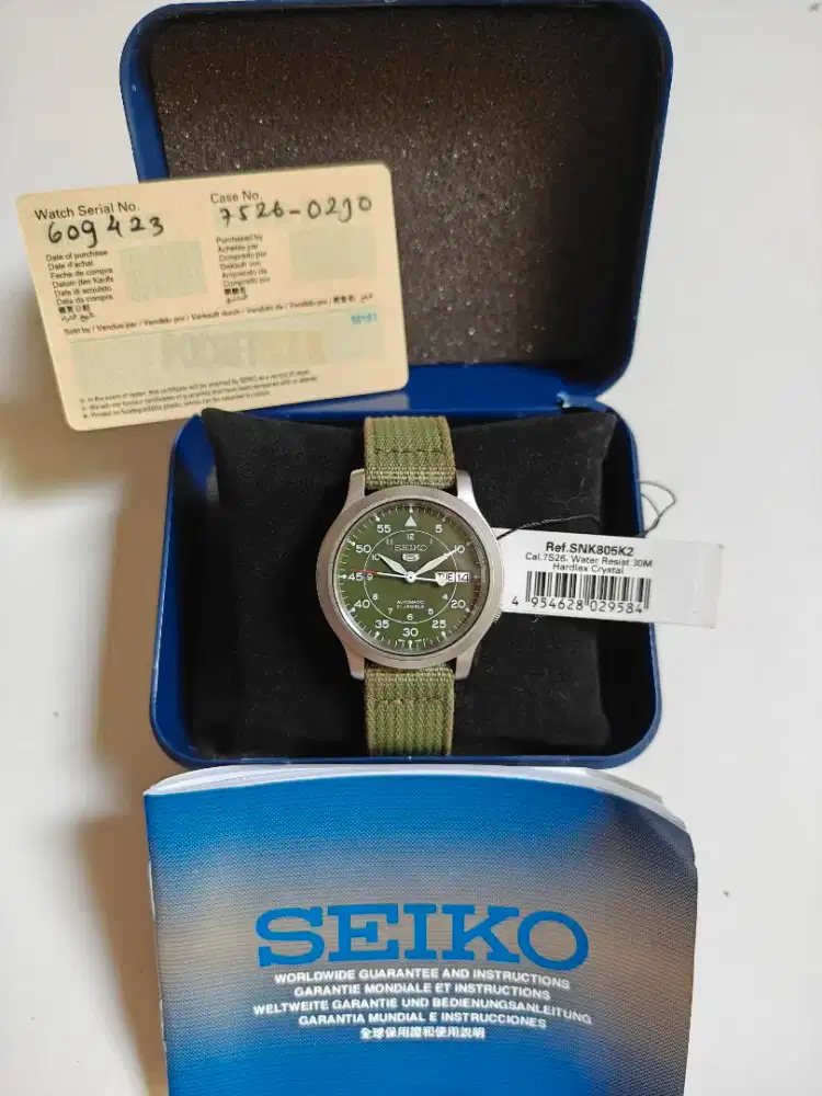 Seiko 5 SNK805K2 Military original bekas bagus normal semua siap pakai