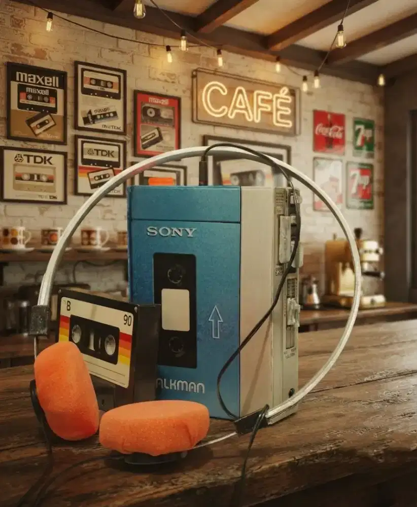 Walkman big size 40cm sony PTS L2 thn 1979 gitar jaket vintage antik