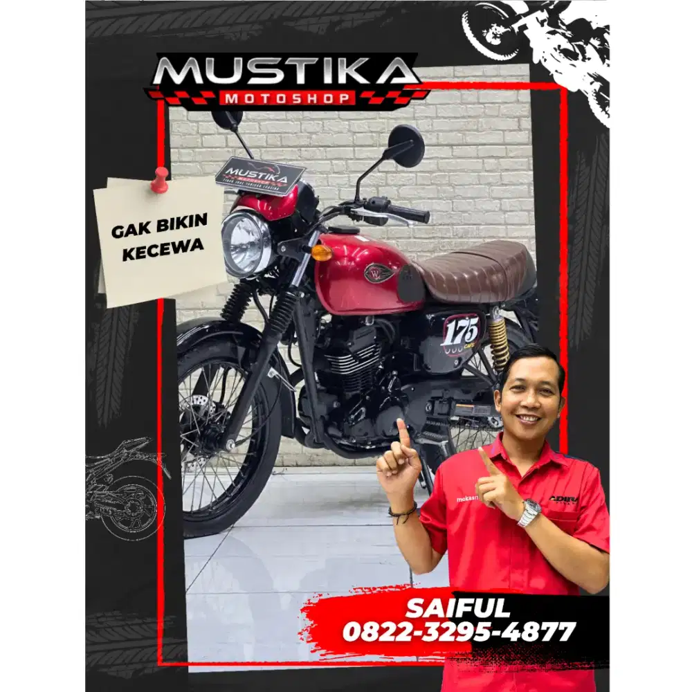 Perfect Condition!!!Kawasaki W175 SE 2019 Red Plat Jatim Mulus-Mustika