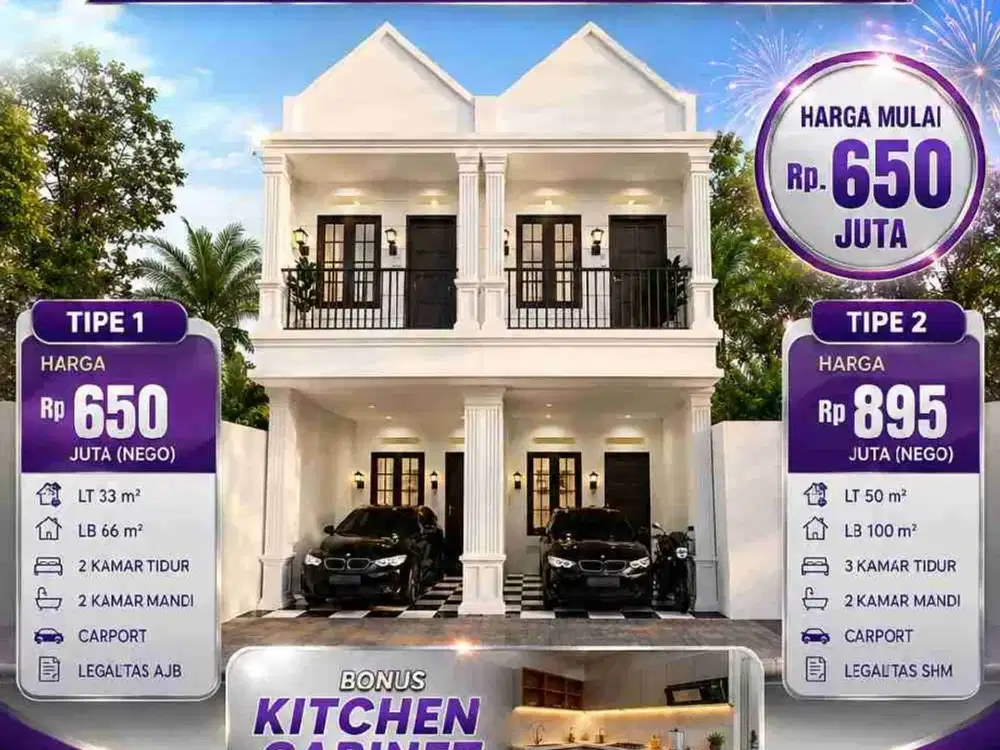 Rumah Murah 2 Lantai Desain Modern di Kramatjati Jakarta Timur