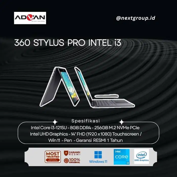 ADVAN 360 STYLUS PRO 1401 L24F-I3AD1 - i3 1215U 8GB 256GB W11 14WUXGA