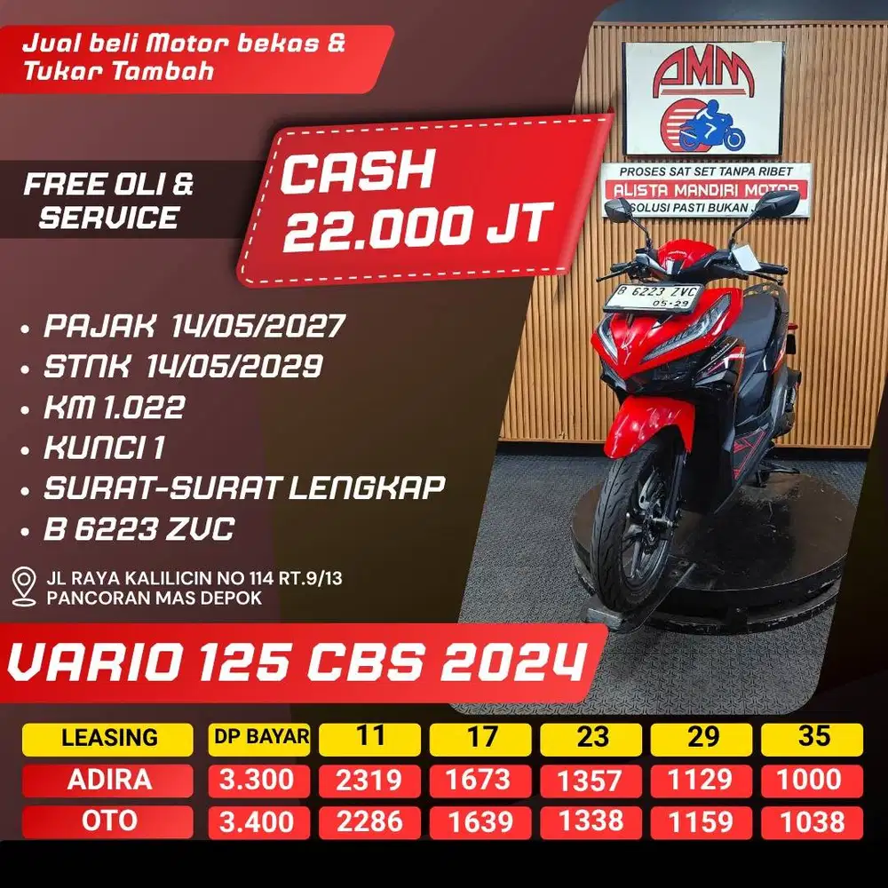 VARIO 125 CBS 2024 PAJAK HIDUP SPAYLATER KREDIVO CASH / KREDIT ALISTA