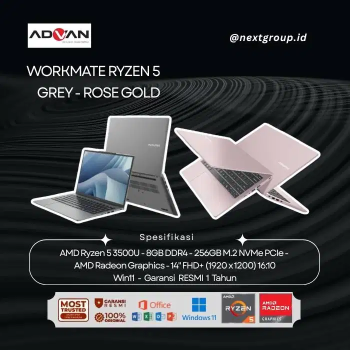Advan Workmate Ryzen 5 3500U 8GB 256GB 14 FHD+ WIN11 - LIGHT BLUE