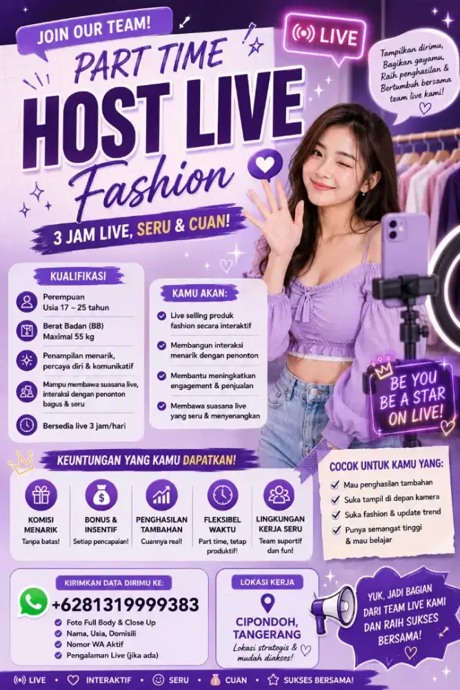 Dicari Host LIVE! Tolong baca Deskripsi