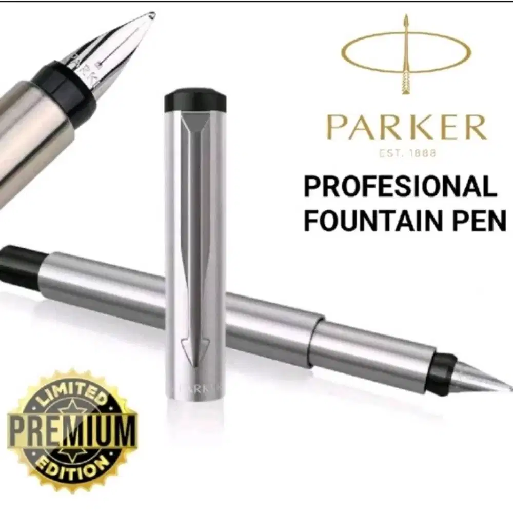 Fountain Pen Merk Parker Made in UK ORIGINAL - Vektor Stainless Steel