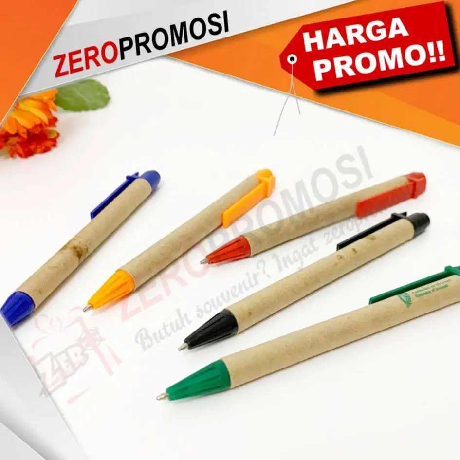 Pulpen Kertas Recycle Custom Logo – Souvenir Promosi