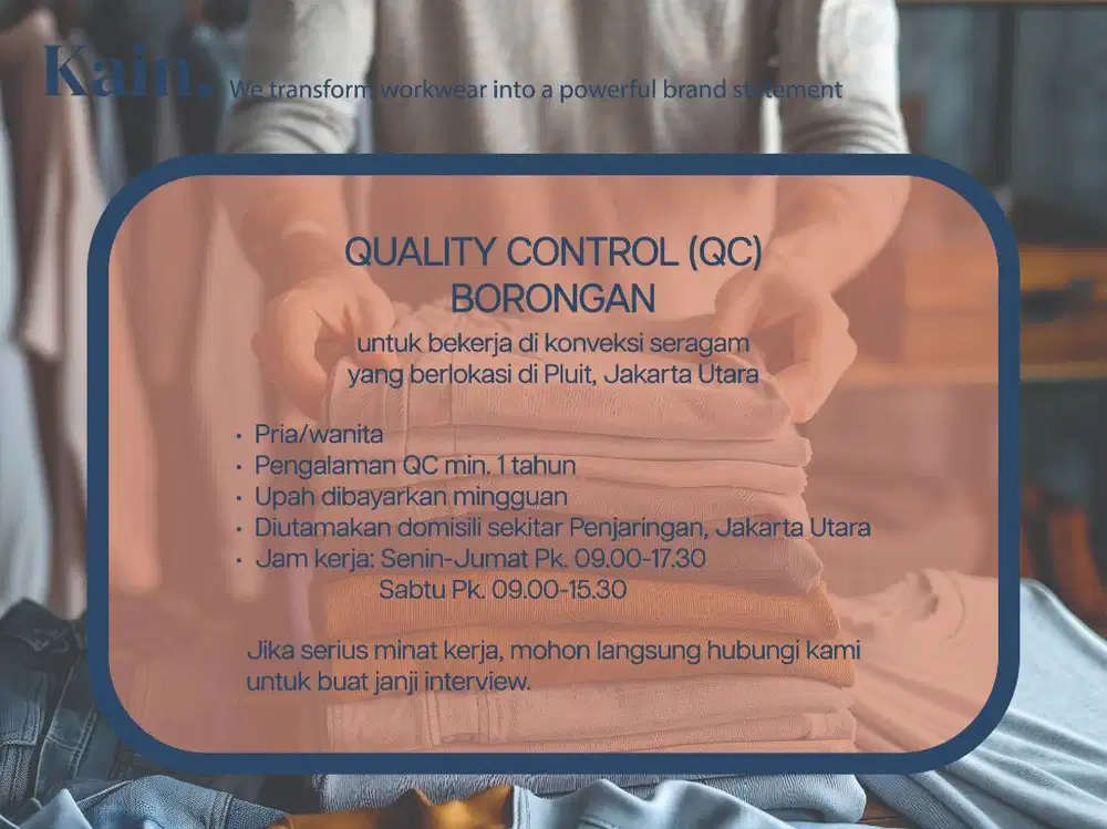 DIBUTUHKAN SEGERA: QC BORONGAN