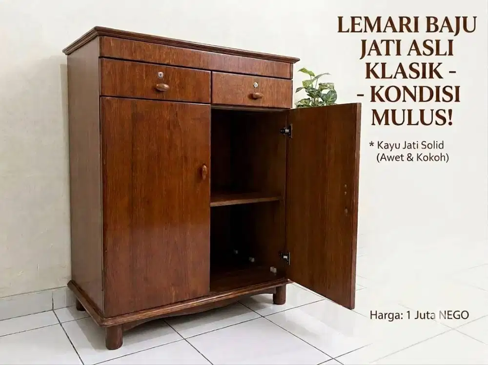Dijual lemari baju jati ukuran besar