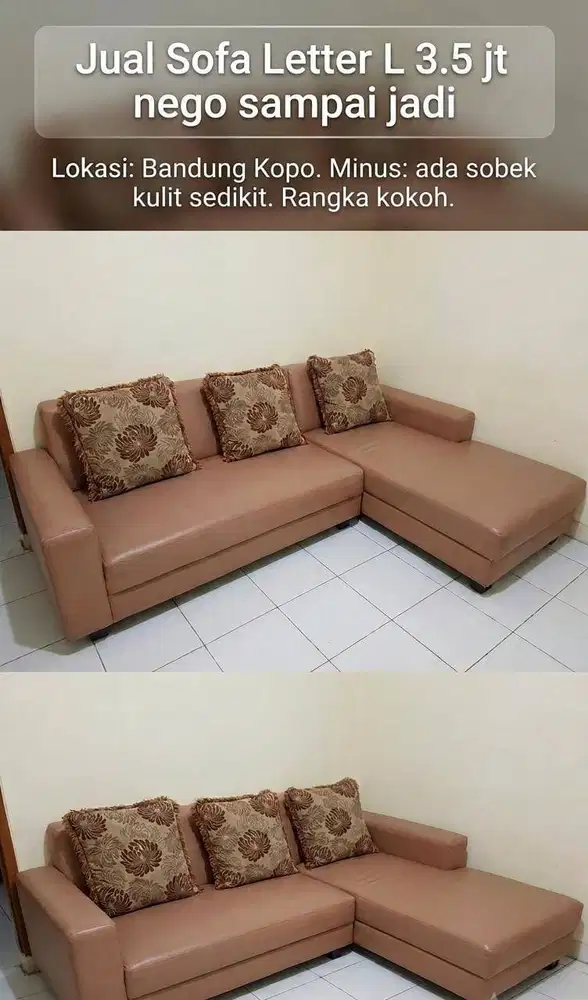 Di jual sofa letter L ukuran besar