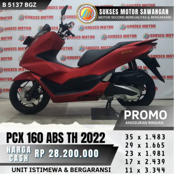 ISTIMEWA HONDA PCX 160 ABS TH 2022 MERAH DOF MULUS BISA CASH KREDIT