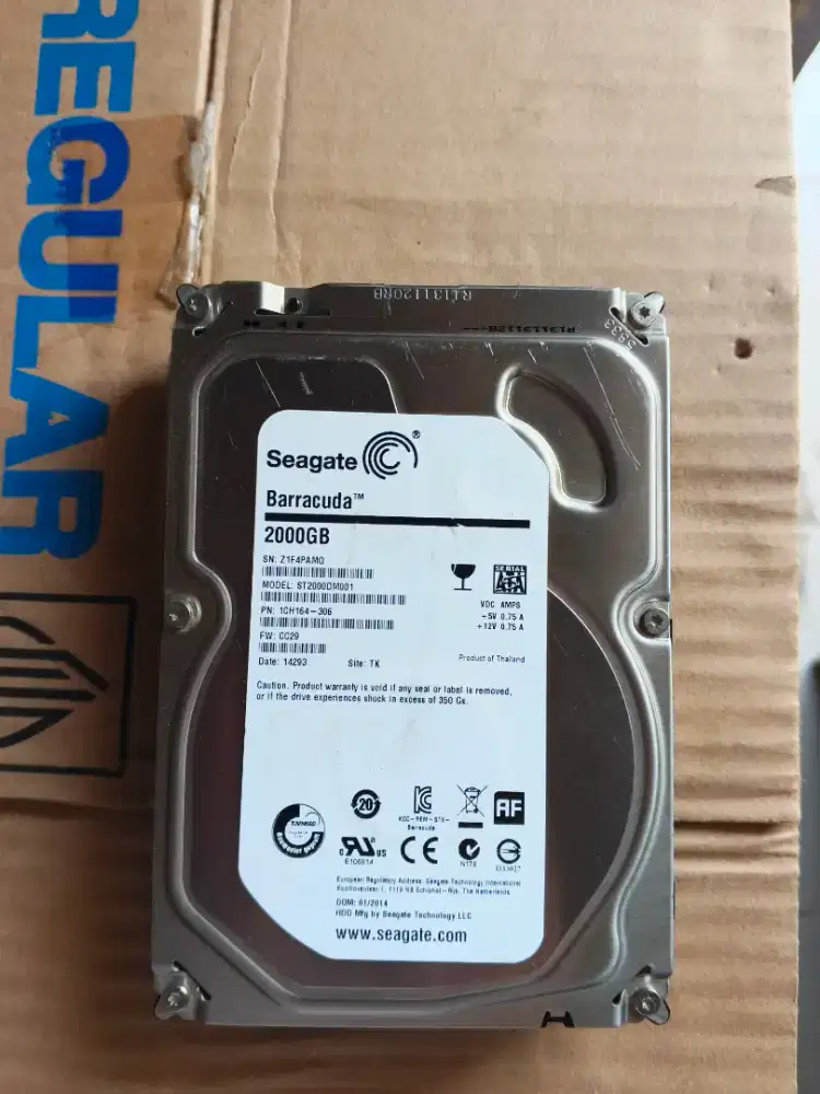 HDD PC 3.5 2000GB/2TB KONDISI SEHAT 100% SENTINEL