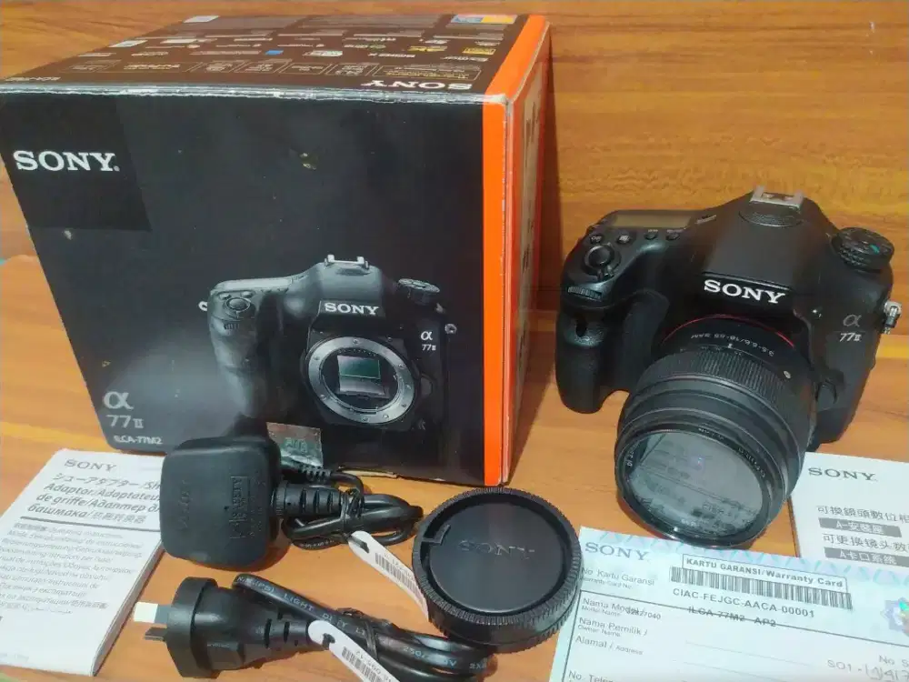 Kamera dslr sony a77 mark ii 4k wifi mulus mantap