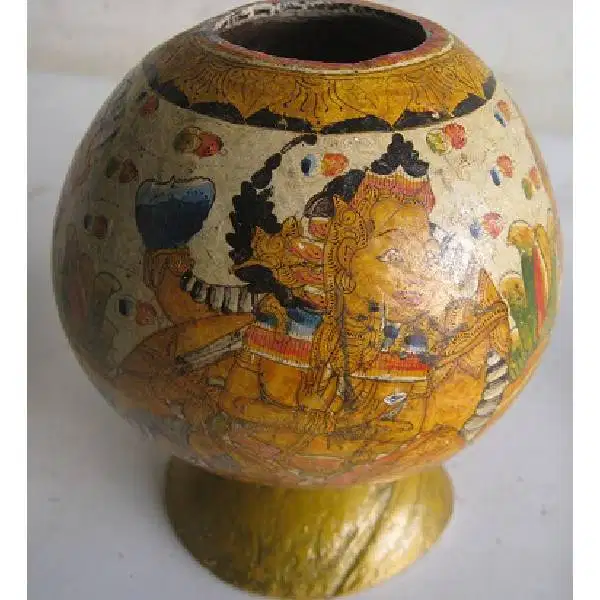 Original Vintage Antik vas Chinese vas bunga bermotifkan pewayangan