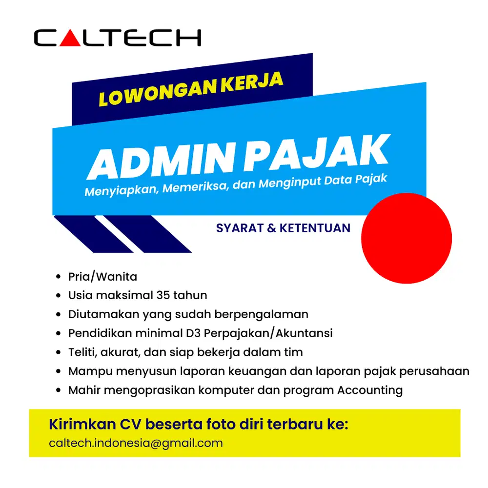 Lowongan Kerja Admin Pajak