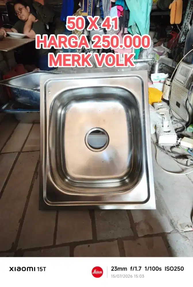 WESTAFEL SINK STAINLESS UKURAN 50X41 MERK VOLK BARU STOK LAMA
