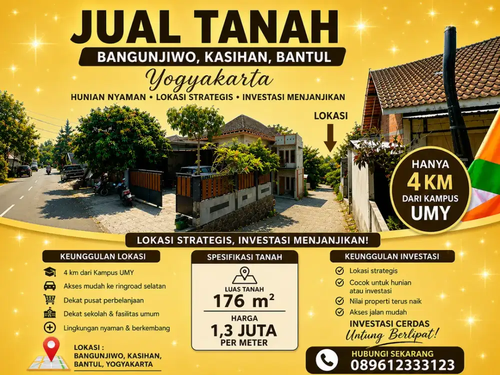 tanah dekat kampus umy yogyakarta