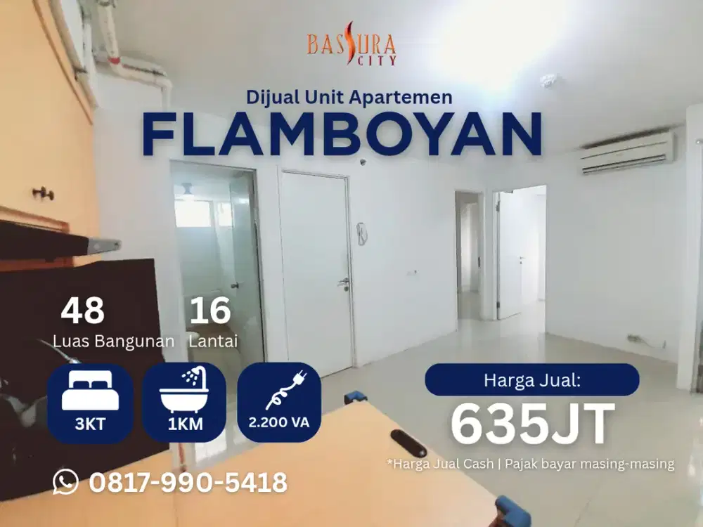 Jual 3Kamar Apartemen Bassura City SHM semi furnished hook
